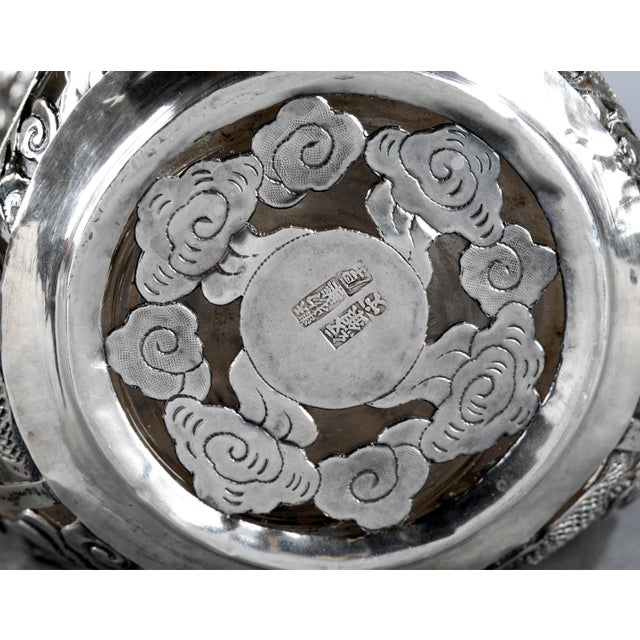 Early 20th Century Set of Chinese Export Silver Overlay Bottle with Five Cordials Tianjin Wuhua For Sale - Image 5 of 15