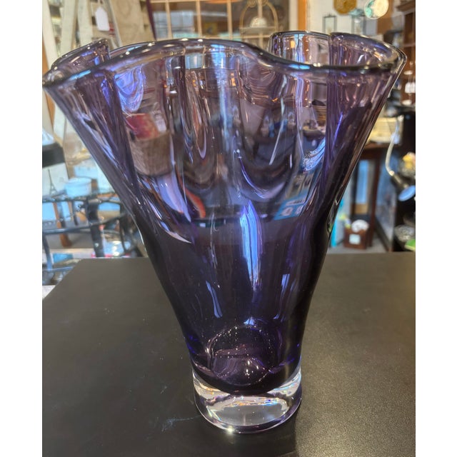 2000 - 2009 Lenox Organics Purple Art Glass Vase For Sale - Image 5 of 9