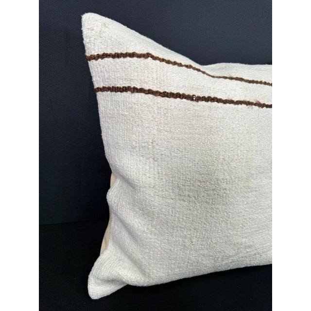 Turkish Hemp Pillow Cushion Natural Beige Brown Cushion Cover 20"x20" #30633 Enhance your home decor with our Kilim Pillow...