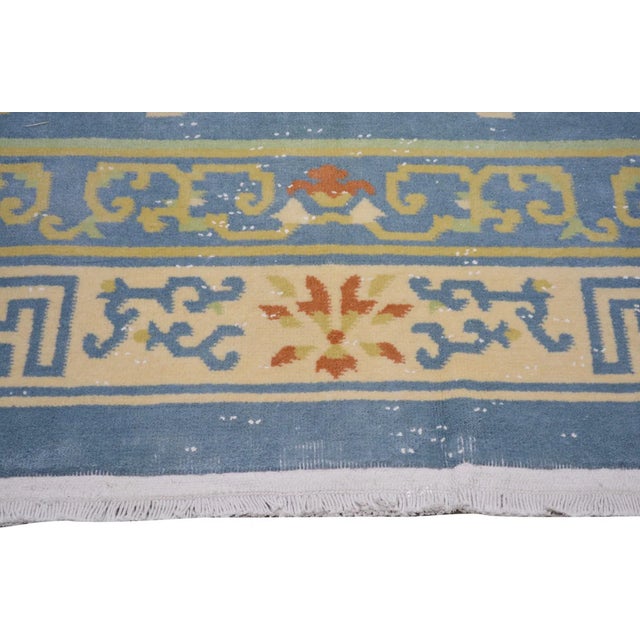1960s Vintage Chinese Art Deco Hand Knotted Wool Rug, For Sale - Image 5 of 7