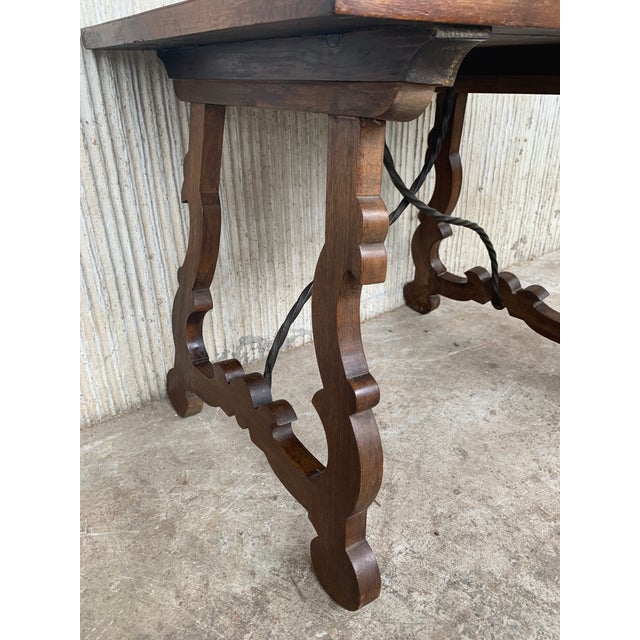 19th Century Baroque Spanish Side Table With Marquetry Top For Sale - Image 9 of 10