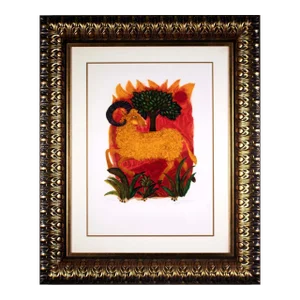 Mid 20th Century Contemporary Modern "Aries" Framed Lithograph by Judith Bledsoe
