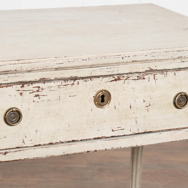 19th Century Swedish White Gustavian Side Table With Drawer For Sale - Image 10 of 15