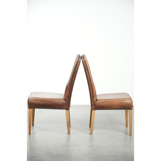 Vintage Dining Chairs in Sheepskin with a High Back, Set of 6 For Sale - Image 5 of 12