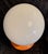 Space Age Table Lamp with Orange Metal Base and Round White Glass Shade, 1970s For Sale - Image 6 of 8