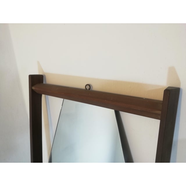 Vintage Wooden Mirror with Shelf, Italy, 1950s For Sale - Image 6 of 9