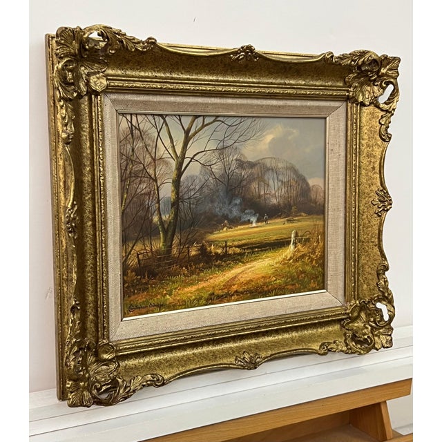 Green Farm in the Woods at Winter in the English Countryside with Warm Brown Colours Circa 1990 For Sale - Image 8 of 15