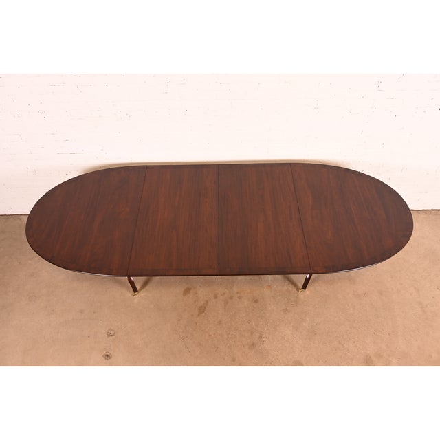 1960s Regency Carved Mahogany Double Pedestal Extension Dining Table by Old Colony, Newly Refinished For Sale - Image 5 of 13