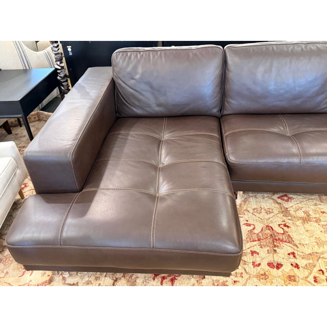 2000 - 2009 Gamma Arredamenti Quattro Leather Sectional With Chaise Lounge For Sale - Image 5 of 12