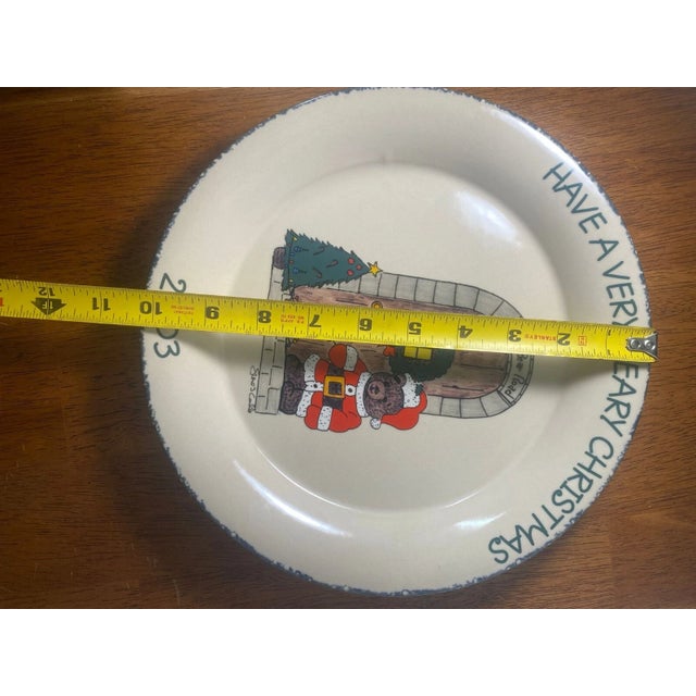 Home & Garden Party Stoneware Christmas Bear 10” Dinner Plate Handmade Usa 2003 For Sale In Philadelphia - Image 6 of 6