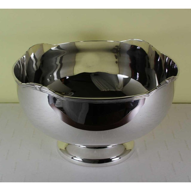 1970s 1970’s Vintage/New Silverplate Punch Bowl With Jubilee, Applied Border by Frank Cobb & Co. For Sale - Image 5 of 12