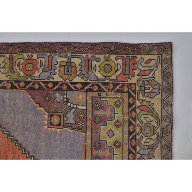 Textile Oushak Vintage Anatolian Area Rug For Sale - Image 7 of 9