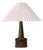 1960s Mid-Century Modern Pm Keramik, Tall Table Lamp, Green and Brown Carved Ceramic For Sale