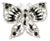 Vintage Dominique Butterfly Brooch Deco Revival Black & Clear Rhinestones For Sale