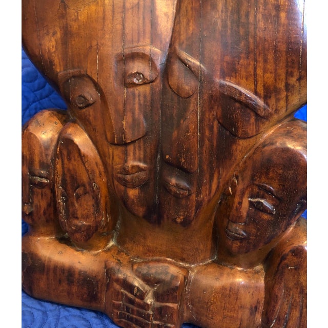 Expressionism Miriam Sommerburg, Carved Wood German Expressionist Sculpture Jewish Woman Refugee Artist Judaica, c.1950s For Sale - Image 3 of 12