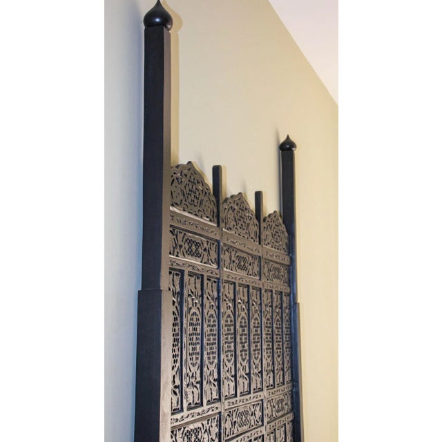 Hand-Carved Indo-Portuguese Moorish Queen Four-Poster Bed, India, 2000 For Sale - Image 11 of 14