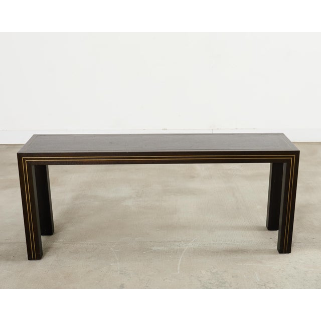 Brass Inlay Parsons Console Table by John Richardson For Sale - Image 14 of 18
