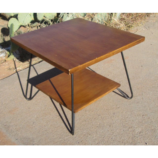 Mid 20th Century Mid 20th Century Mid Century Modern Wooden Table With Hairpin Legs For Sale - Image 5 of 12