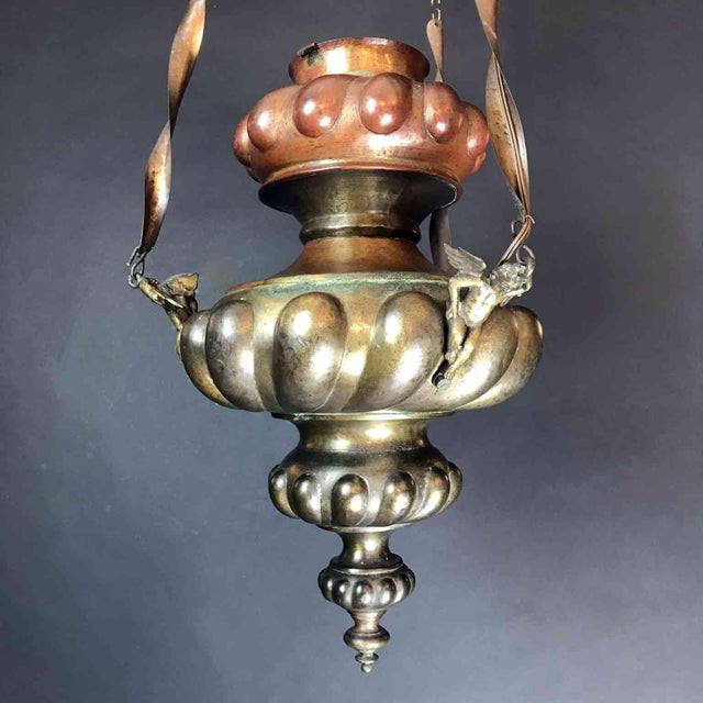 Antique Embossed Copper Votive Lamp, 1890s For Sale - Image 3 of 10