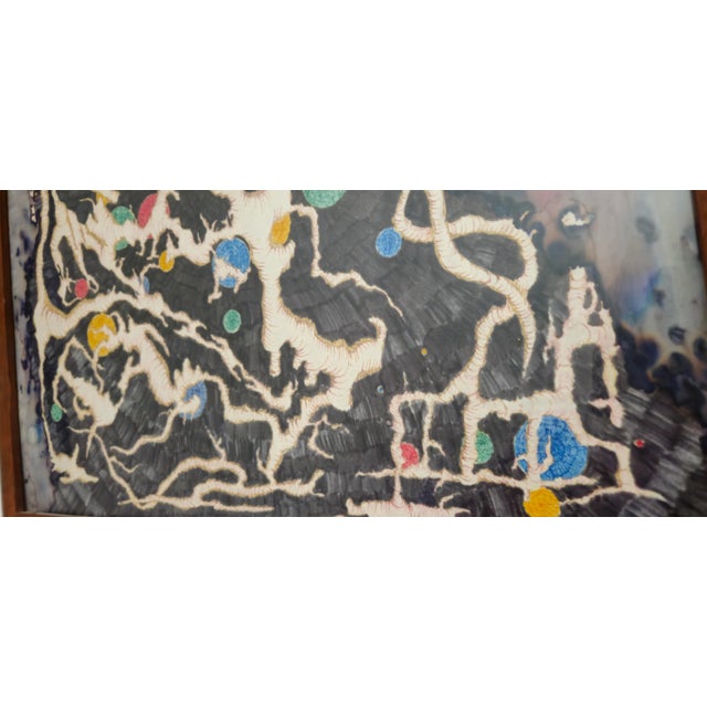 Sculpture Materials Mid 20th Century Signed Abstract Mixed Media Painting, Framed 25.5"x19.5" For Sale - Image 7 of 13