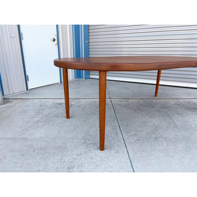 1960s Danish Modern Teak Extendable Dining Table For Sale - Image 14 of 15