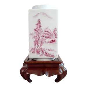 Chinese Porcelain Landscape Poem Cong