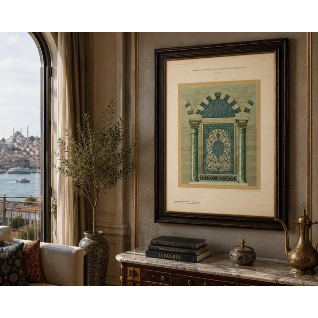 Blue Alexandre M. Raymond, Iznik Tile Panel Print, Tomb of Sultan Selim Ii, 1924, Paper For Sale - Image 8 of 9