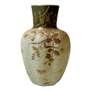 Late 19th Century Hinrich's Melon Ware Vase
