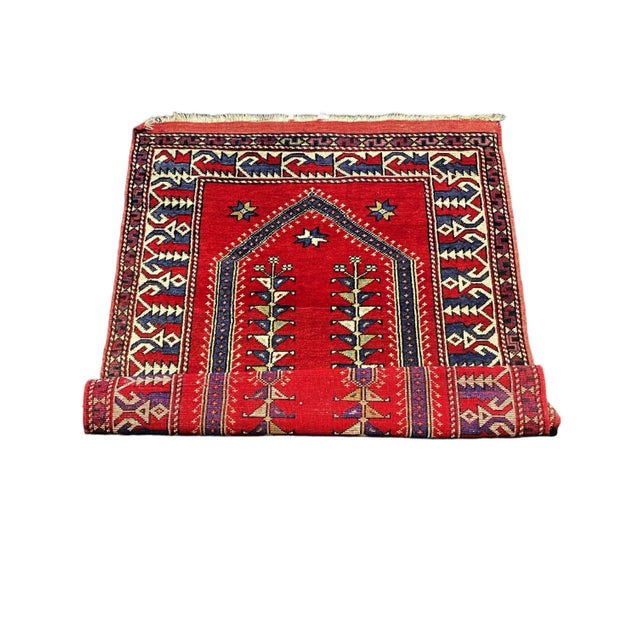 Tribal Old Caucasian Kazak Prayer Rug 4'4" by 3'2" For Sale - Image 3 of 5