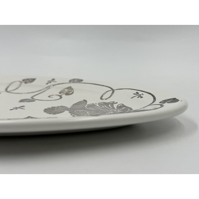1980s Emilia Castillo Taxco Porcelain & Pure Silver Hummingbird Serving Platter For Sale - Image 13 of 18
