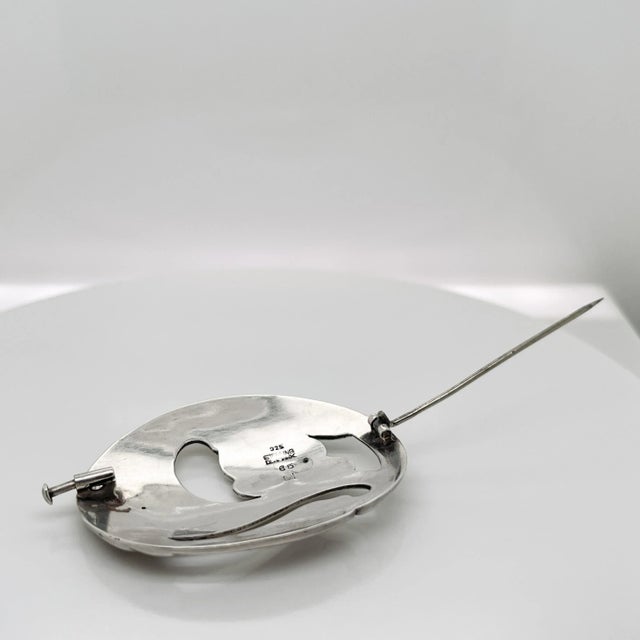 Art Nouveau Vintage Georg Jensen Art Nouveau Sterling Silver Brooch No. 65 For Sale - Image 3 of 12