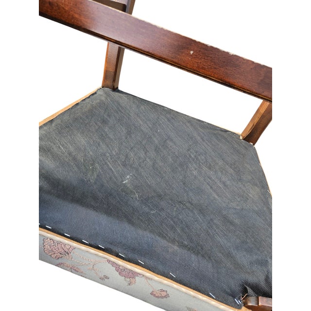 2 Georgian Court Dining Room Armchairs Asian Inspired Chinoiserie Attributed to Ethan Allen For Sale - Image 14 of 14