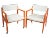 Orange Cube Chairs on Casters - A Pair For Sale