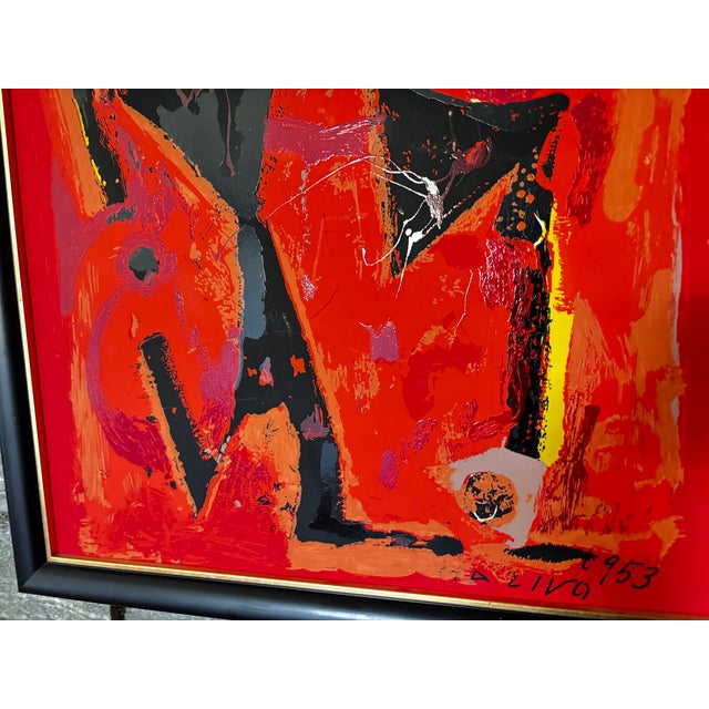 Marino Marini, Red Composition, 1980, Silkscreen, Framed For Sale - Image 3 of 10