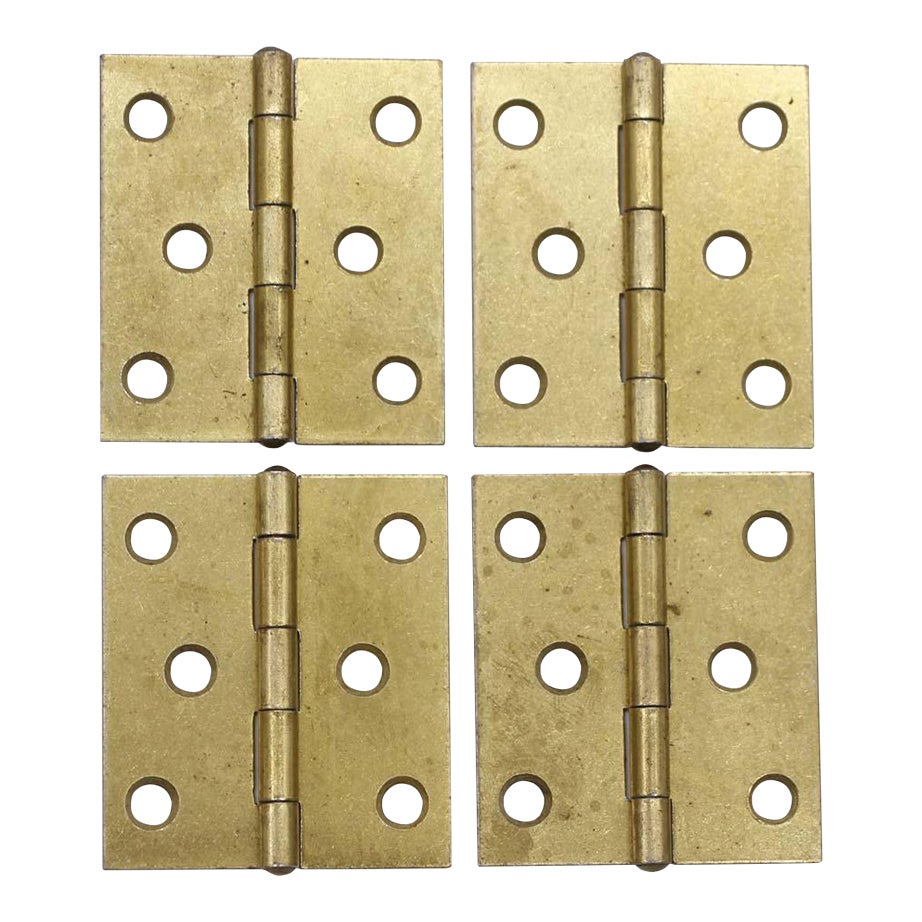 Set of 4 Mid 20th Century Brass Plated Steel Stanley Hinges