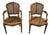 Pair of 19th Century French Louis XVI Bergère Armchairs With Cane Seats and Backs For Sale