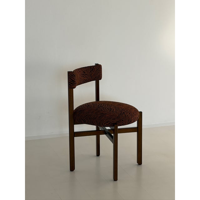Wood Wooden Dining Chairs with Animalier Upholstery, 1970s, Set of 6 For Sale - Image 7 of 15