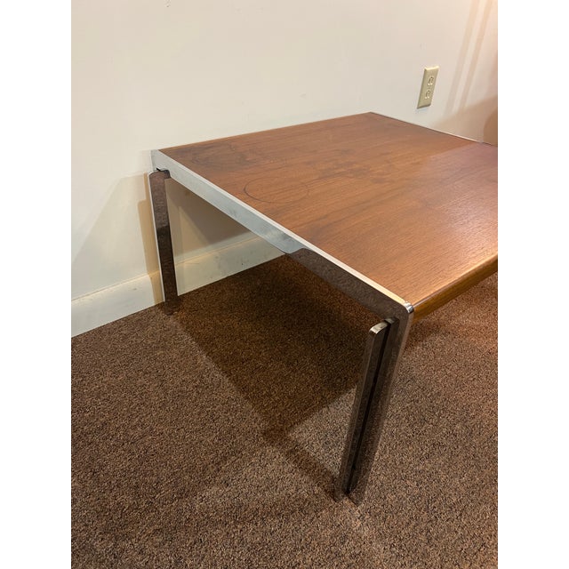 Mid-Century Modern Electa Stow Davis Walnut and Chrome Coffee Table For Sale - Image 6 of 8