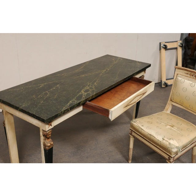 Antique French Neoclassic Desk & Chair Set - a Pair For Sale - Image 9 of 11