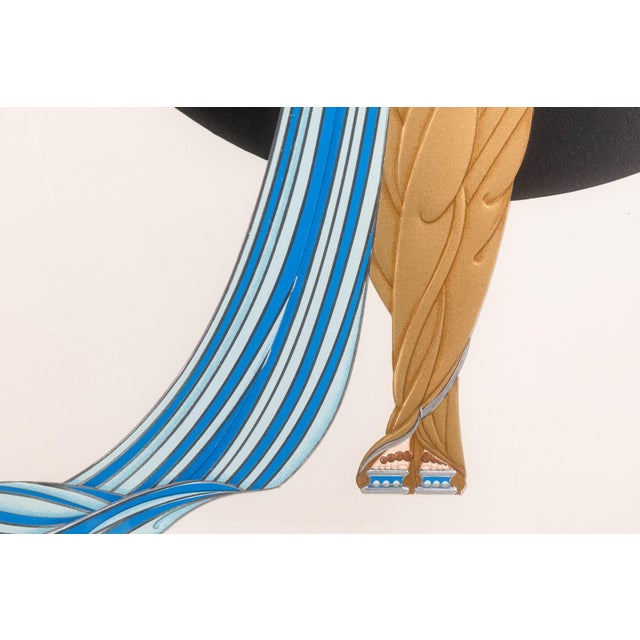 Erté Erté Athena Signed Contemporary Art Deco Embossed Serigraph 149/300 Framed 1986 For Sale - Image 4 of 8