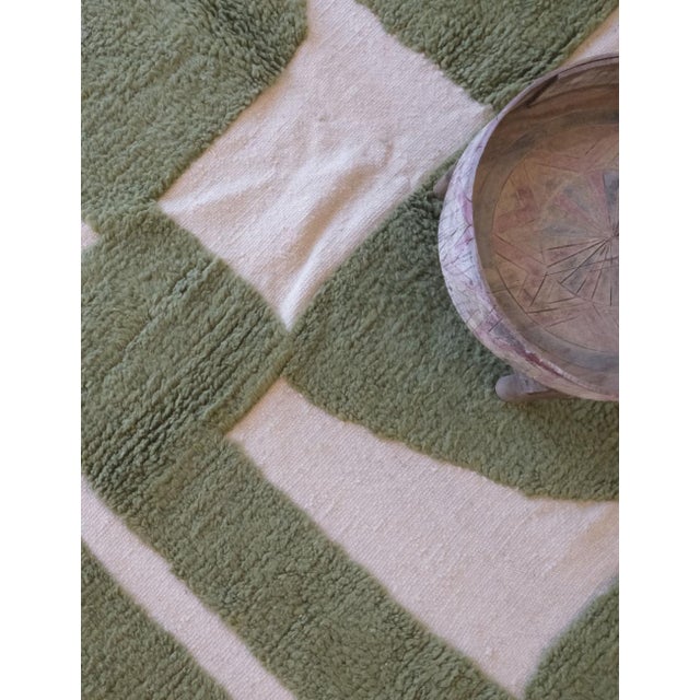 Green Green Contemporary Moroccan Rug - 9.4 X 6.9 Ft For Sale - Image 8 of 8