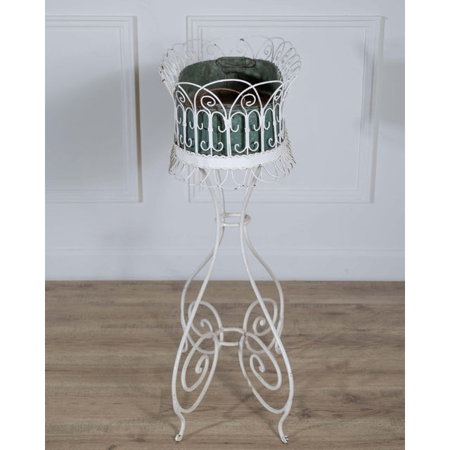 Wrought Iron Planter with Scrollwork Stand, 20th Century For Sale In Atlanta - Image 6 of 10