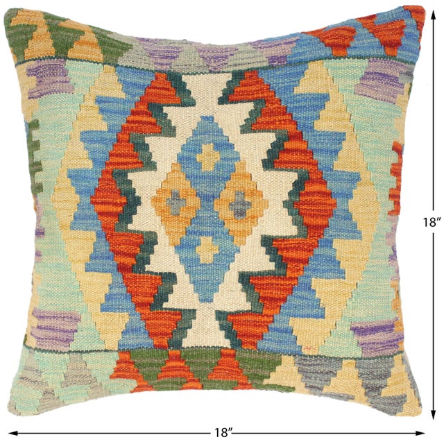 Bohemian Turkish Coralie Hand Woven Kilim Throw Pillow For Sale - Image 4 of 5