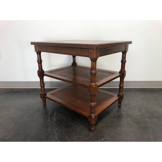 Ethan Allen Brent 3 Tier Caned Faux Bamboo Accent Table Chairish