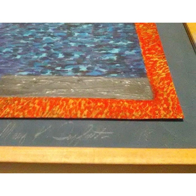 Abstract Colorful Vintage Geometric Abstract Collage Painting by Mary Seyfarth, Signed, 15” X 21” For Sale - Image 3 of 4
