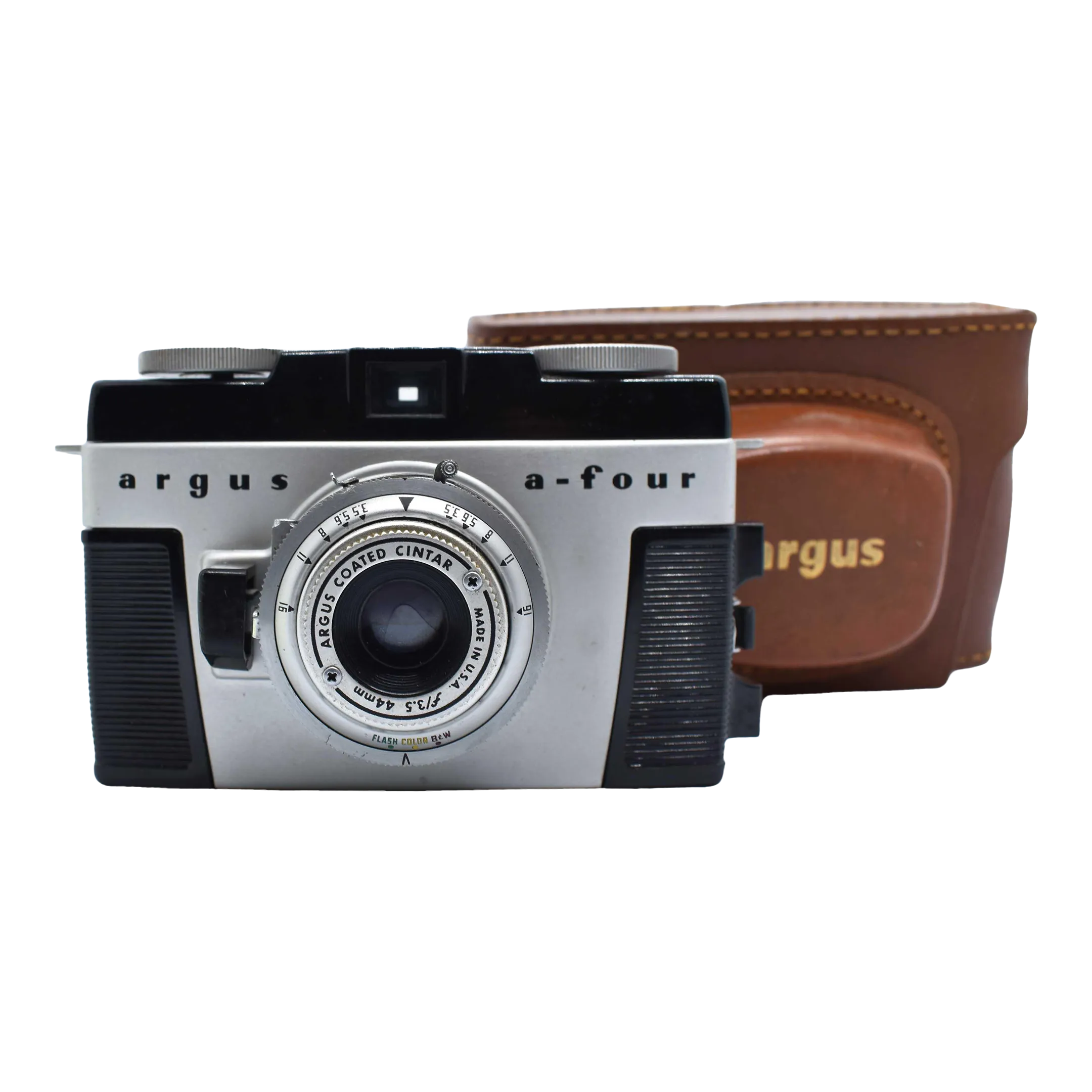 1950's Argus A-Four 35mm Camera With Genuine Leather Case Made in