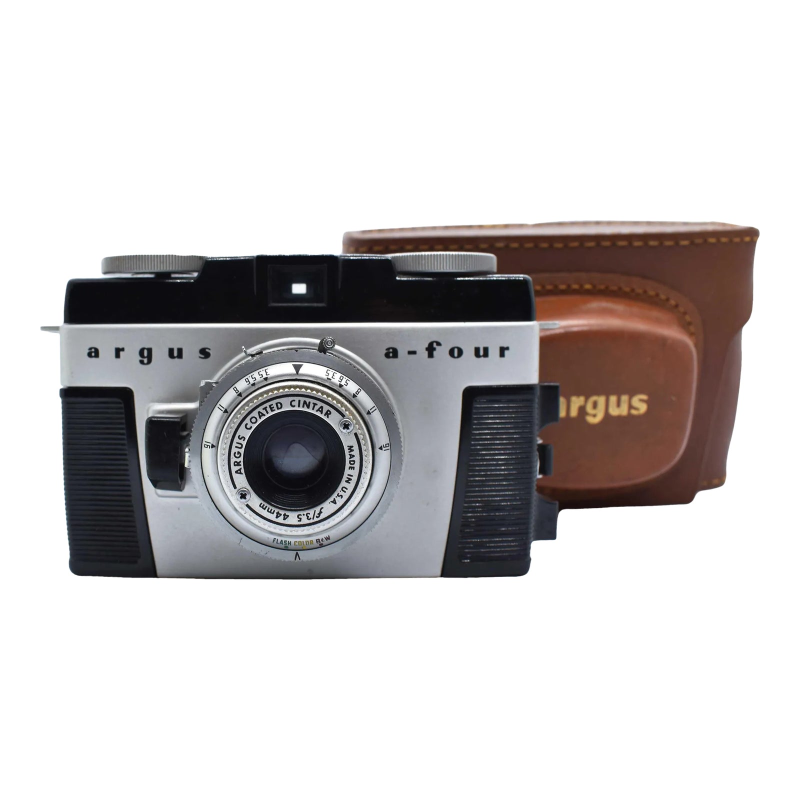 1950's Argus A-Four 35mm Camera With Genuine Leather Case