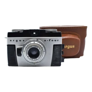 1950's Argus A-Four 35mm Camera With Genuine Leather Case Made in Usa