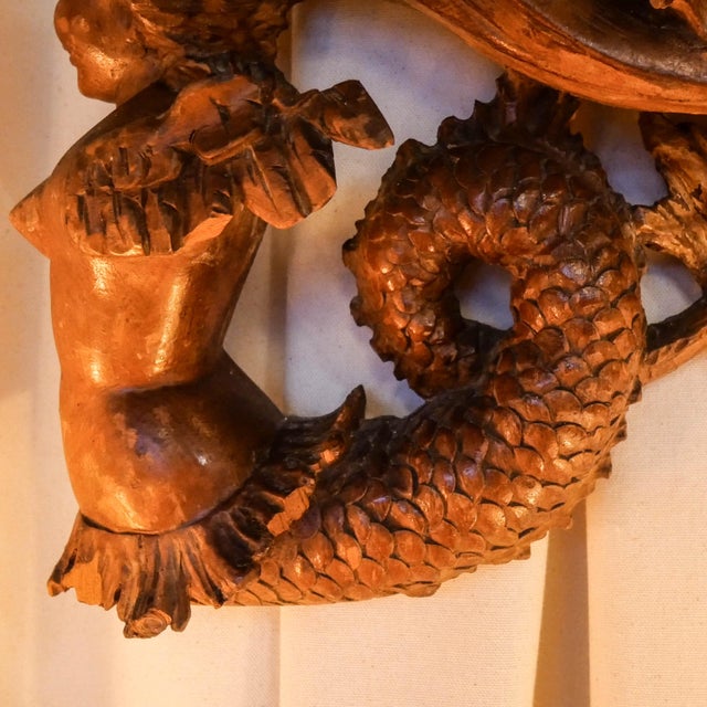 Wood 19th Century Italian Mirror Carved with Cherubs For Sale - Image 7 of 12