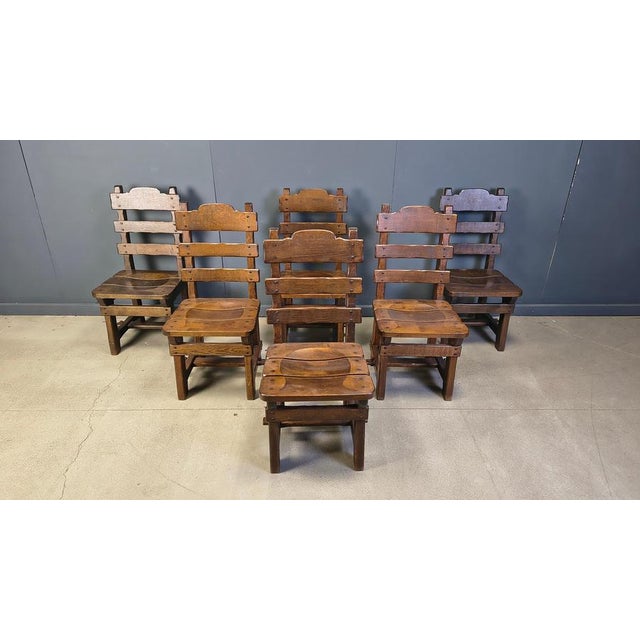 Vintage Brutalist Dining Chairs, 1960s, Set of 6 For Sale - Image 13 of 14